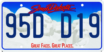 SD license plate 95DD19