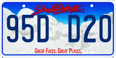 SD license plate 95DD20
