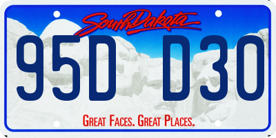 SD license plate 95DD30