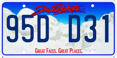 SD license plate 95DD31