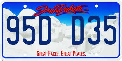 SD license plate 95DD35