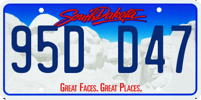 SD license plate 95DD47