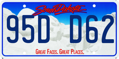 SD license plate 95DD62