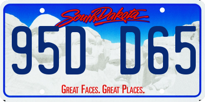 SD license plate 95DD65