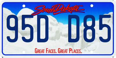 SD license plate 95DD85