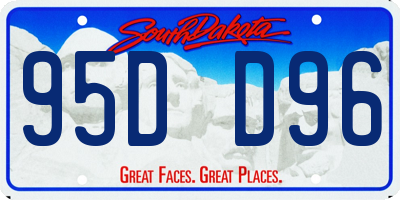 SD license plate 95DD96