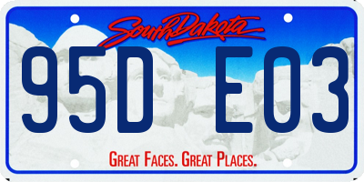 SD license plate 95DE03