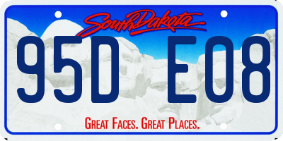 SD license plate 95DE08
