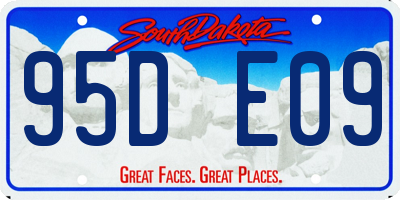 SD license plate 95DE09