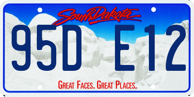 SD license plate 95DE12