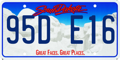 SD license plate 95DE16