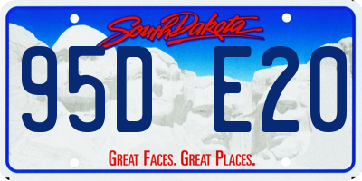 SD license plate 95DE20