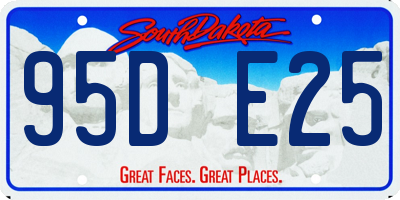 SD license plate 95DE25