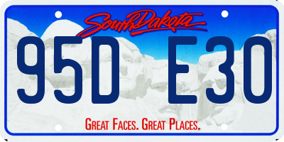 SD license plate 95DE30