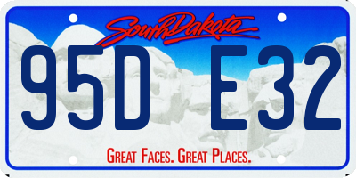 SD license plate 95DE32