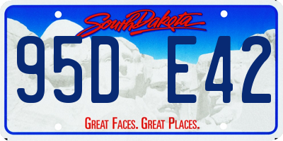 SD license plate 95DE42