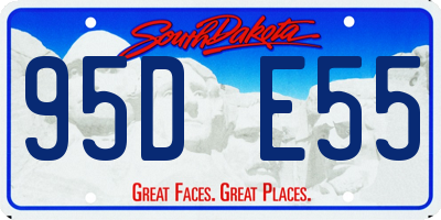SD license plate 95DE55