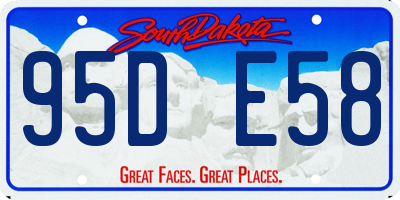 SD license plate 95DE58
