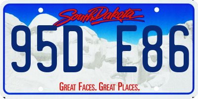 SD license plate 95DE86