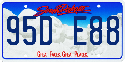 SD license plate 95DE88