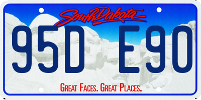 SD license plate 95DE90