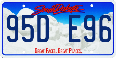 SD license plate 95DE96