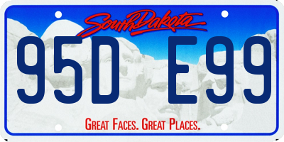 SD license plate 95DE99