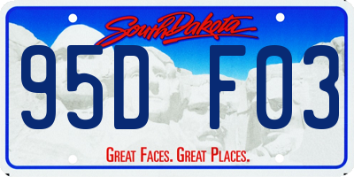 SD license plate 95DF03
