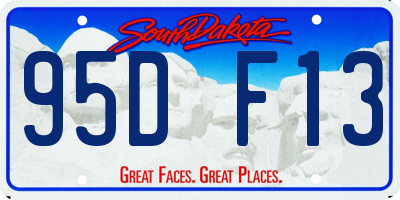 SD license plate 95DF13