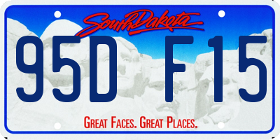 SD license plate 95DF15