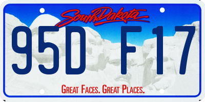 SD license plate 95DF17