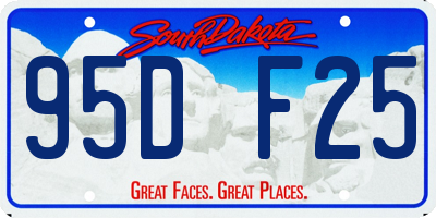 SD license plate 95DF25