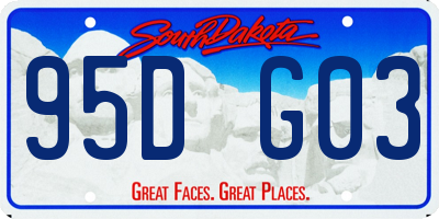 SD license plate 95DG03