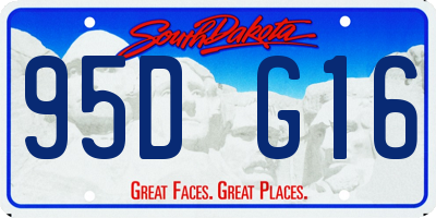 SD license plate 95DG16