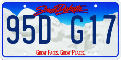 SD license plate 95DG17