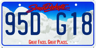 SD license plate 95DG18