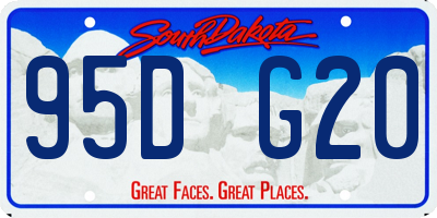 SD license plate 95DG20