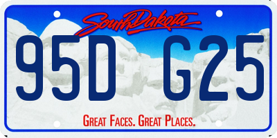 SD license plate 95DG25