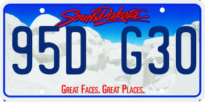 SD license plate 95DG30