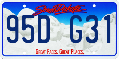 SD license plate 95DG31