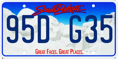 SD license plate 95DG35