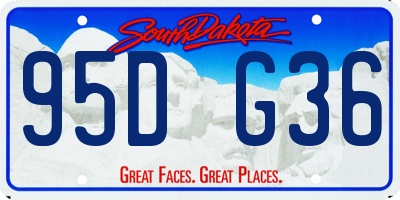 SD license plate 95DG36