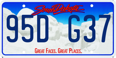 SD license plate 95DG37
