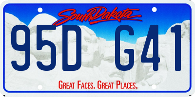 SD license plate 95DG41
