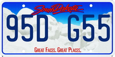 SD license plate 95DG55