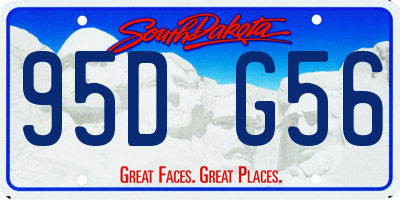 SD license plate 95DG56