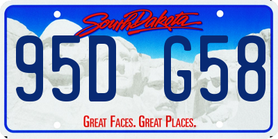 SD license plate 95DG58