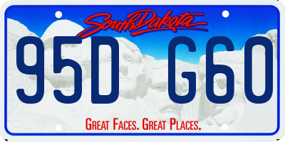 SD license plate 95DG60