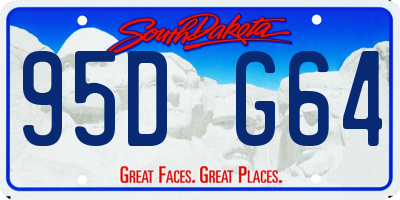 SD license plate 95DG64