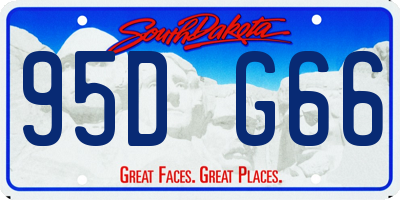 SD license plate 95DG66